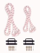Yoga Wall Ropes 2pairs (Long & Small) & 2pairs Wall Hooks Set